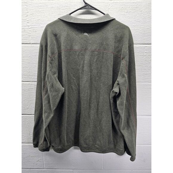 Tommy Bahama Pullover Sweater Mens Reversible 1/4 Zip Mock Neck Green xl - Picture 2 of 5